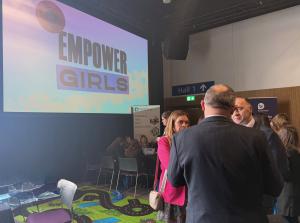 Paul Duffy, Deputy Secretary for NICS Digital, Security & Finance Shared Services and Geraldine Devine, Director of Digital Security and Engagement, Department of Finance at Empower Girls Event 2025