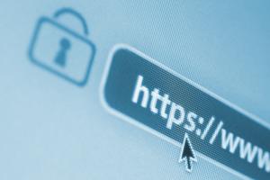 Secure website connection HTTPS Secure website connection with padlock icon