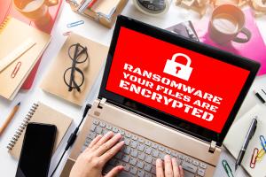 laptop that has been encrypted by ransomware