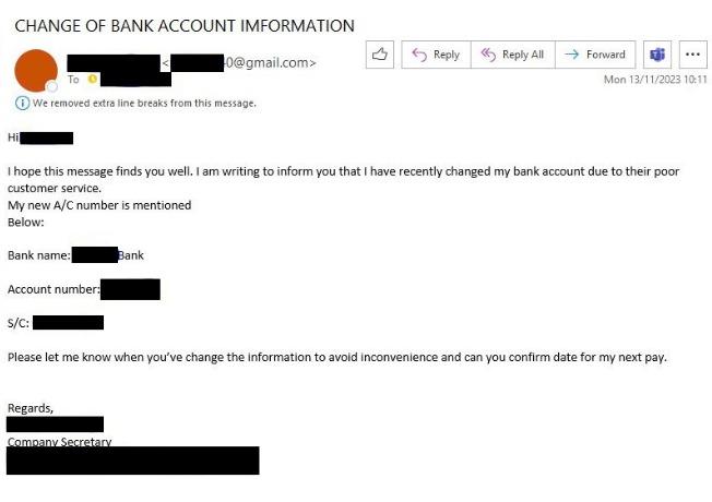 Phishing example